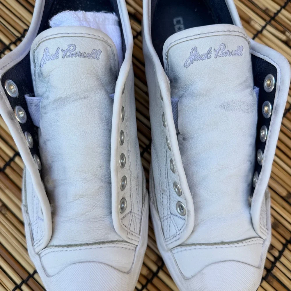 Converse Jack Purcell CP Leather White Low Top Sneakers Mens 6.5 Womens 8.5 - Picture 3 of 8